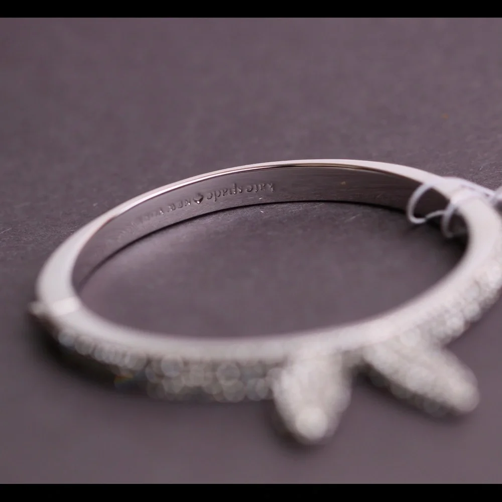 Kate Spade Make Magic Happen Rabbit Ears Hinged Bracelet NWT Rare Pave Beauty - Picture 9 of 10